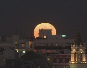Supermoon rises over Madrid