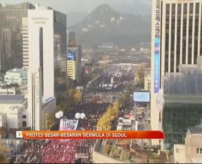 Protes besar-besaran bermula di Seoul