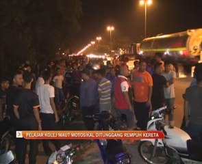 Pelajar kolej maut motosikal ditunggang rempuh kereta