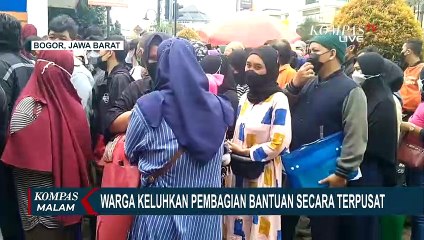 Tak Hiraukan Protokol Kesehatan, Ratusan Warga Membeludak Antre BPNT di Kantor Pos Djuanda Bogor