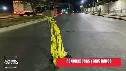 Una alcantarilla abierta pone en riesgo la circulación de automovilistas sobre Anillo Periférico