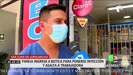 Download Video: SJL: delincuentes fingen ser clientes y roban botica