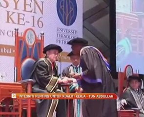 Integriti penting untuk kualiti kerja - Tun Abdullah
