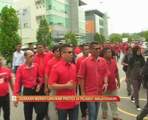 Gerakan Merah lakukan protes di pejabat Malaysiakini