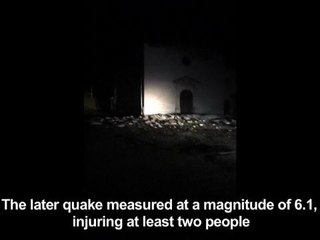 Strong twin quakes rock central Italy