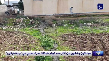 مواطنون يشكون من آثار عدم توفر شبكات صرف صحي في زبدة فركوح