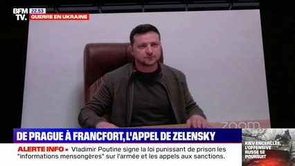 "Si nous tombons, vous tomberez": l'appel de Zelensky aux Européens