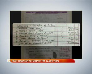 Resit rawatan alternatif RM32,800 viral