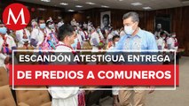 Entregan predio a 115 comuneros de Aldama, Chiapas