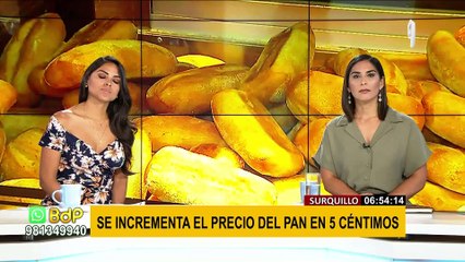 Surquillo: reportan que precio del pan incrementó en cinco céntimos