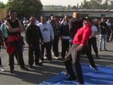 Pro wrestlers train police in rough parts of Mexico City