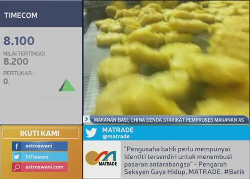 Makanan basi, China denda syarikat pemproses makanan AS