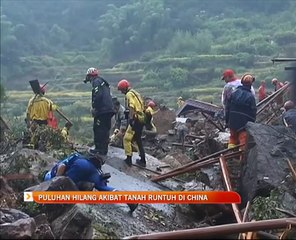Puluhan hilang akibat tanah runtuh di China