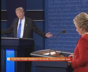 Hillary Clinton, Donald Trump berbalah isu kaum, pekerjaan dan Iraq