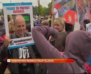 Demonstrasi membela nasib pelarian