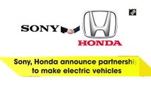 Sony, Honda announce partnership to make electric vehicles