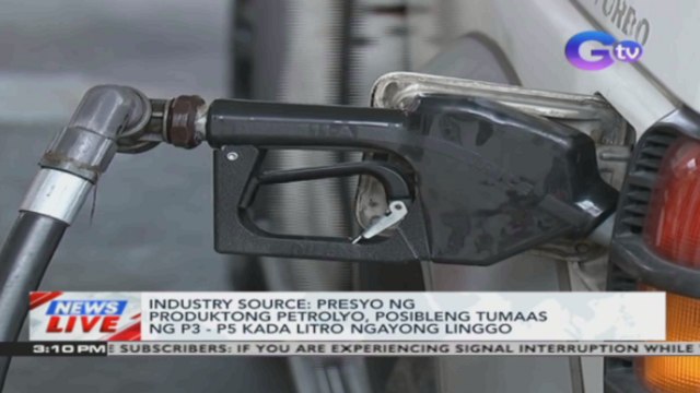 Industry Source: Presyo ng produktong petrolyo, posibleng tumaas ng P3-P5 kada litro ngayong linggo | News Live