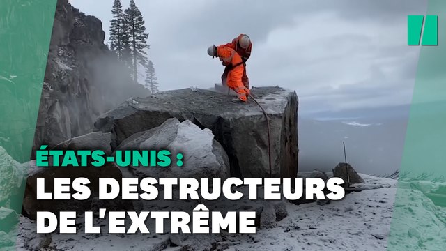 Aux États-Unis, ce rocher effondré sur une route détruit à la dynamite