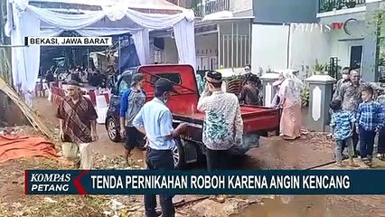 Tamu Pernikahan Panik! Angin Kencang Robohkan Tenda Hajatan dan Buat Acara Jadi Porak-Poranda