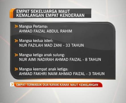 Empat termasuk dua kanak-kanak maut kemalangan