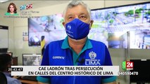 Cercado de Lima: capturan a delincuente en moto tras perseguirlo por varias cuadras