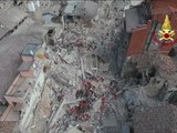 Drone footage shows quake devastation in Italian town