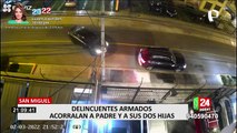 San Miguel: Ladrones en camioneta intentan robar a una familia