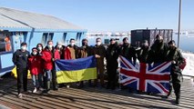 HMS Protector in Antarctica with Ukraine