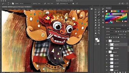 speed painting barong and rangda with pc