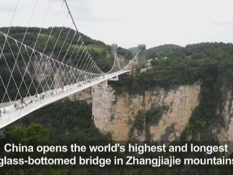 China opens longest glass bottom bridge in world