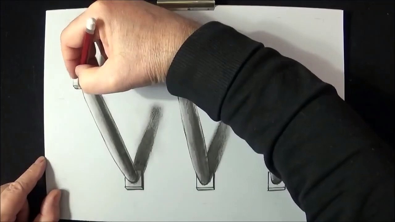 Drawing Tricky 3D Art - How to Draw 3D Columns - by Vamos