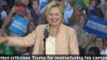 Hillary Clinton attacks Donald Trump over campaign team restructuring