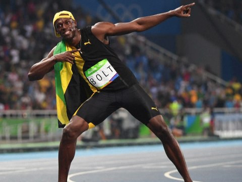 'Lightning' strikes thrice as Bolt completes 100m hat-trick