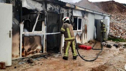 Son dakika haber: Orhaneli'de şantiye işçilerinin yatakhanesinde korkutan yangın