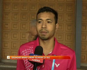 Iskandar Zulkarnain mahu lakar sejarah di Rio