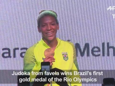 Judoka from favela wins Brazil's first gold of Rio Olympics
