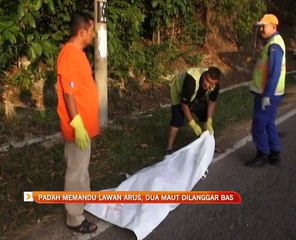 Padah memandu lawan arus, dua maut dilanggar bas