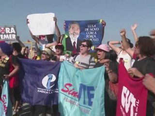 Protest on Copacabana beach against Dilma Roussef impeachment