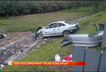 Tiga sekeluarga maut dalam kemalangan