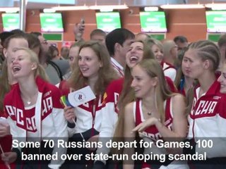 Russia's depleted Olympic squad leaves for Rio