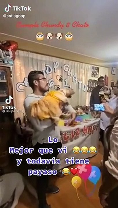 Con mañanitas perrunas y payaso, cachorros tien...