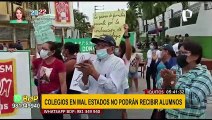 Iquitos: padres protestan por colegios deteriorados, 2800 alumnos no iniciarían clases