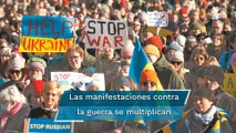 Decenas de miles se manifiestan en varias ciudades europeas en apoyo a Ucrania