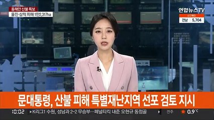 문대통령, 산불 피해 특별재난지역 선포 검토 지시
