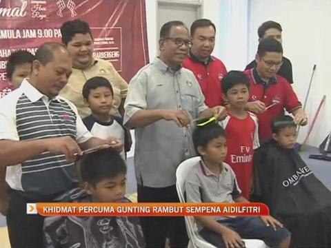 Khidmat percuma gunting rambut sempena Aidilfitri