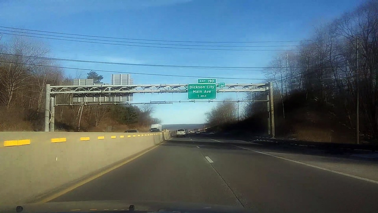 Interstate 81 South between Exits 194 and 188 near Scranton Pennsylvania