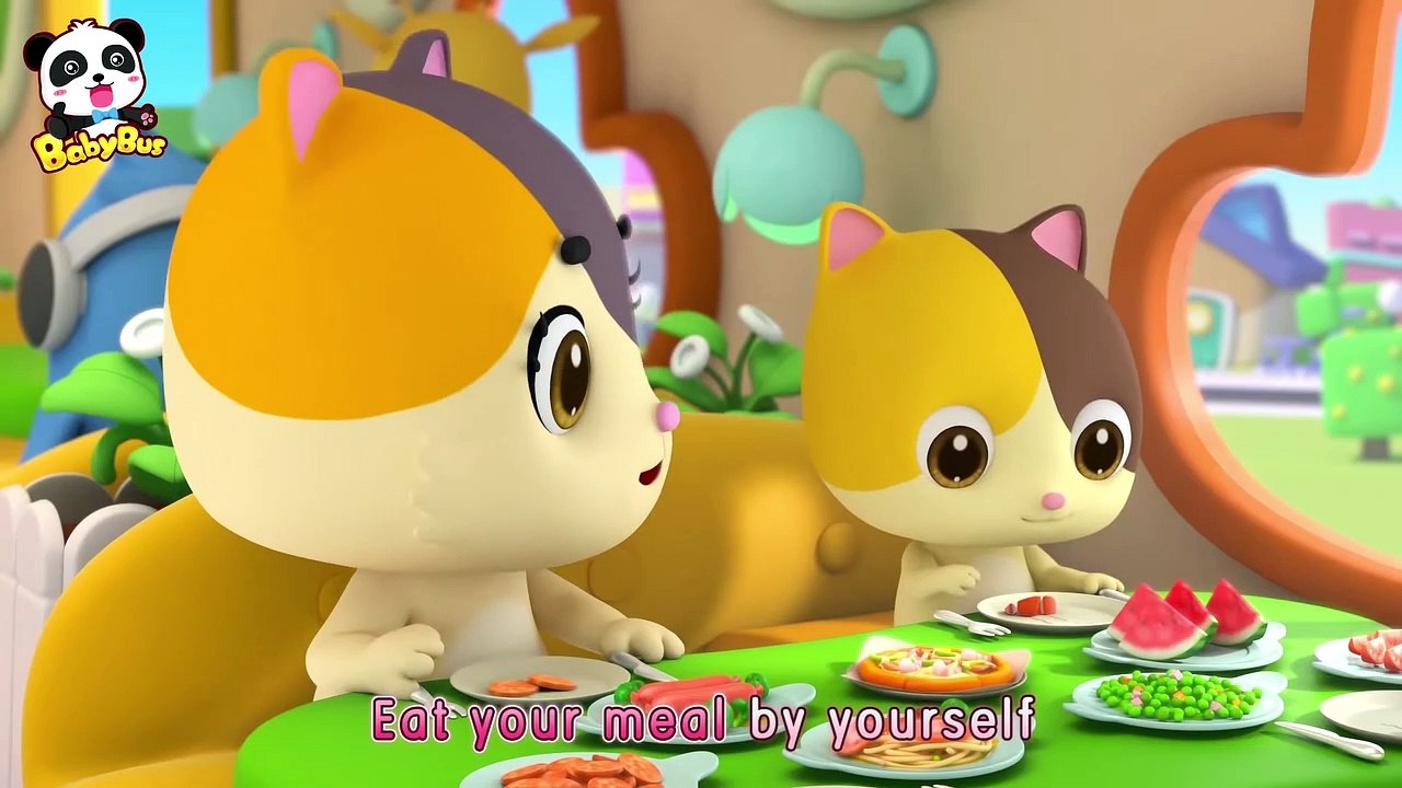 Baby Kitten Loves Ice Creams | Table Manners | Eat by Yourself | Nursery Rhymes | Kids Songs|BabyBus