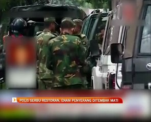 Polis serbu restoran, enam penyerang ditembak mati