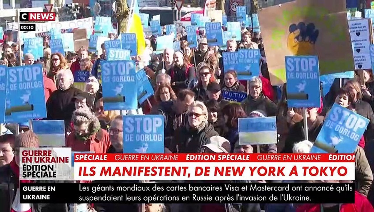 Guerre en Ukraine - Regardez les manifestations partout en Europe qui ont réunis des dizaines de milliers de manifestants pour dénoncer l’invasion de l’Ukraine par la Russie et dire "Non à la guerre"