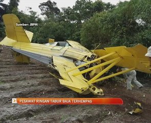 Pesawat ringan terhempas di kebun sayur